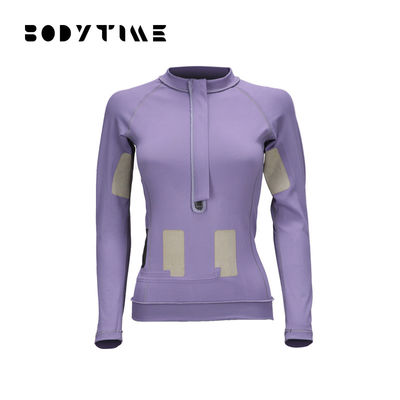 Áo khoác dài tay thông thường Ems Đào tạo Đồ lót Nylon Phụ nữ Màu tím Quần áo Đào tạo Yoga